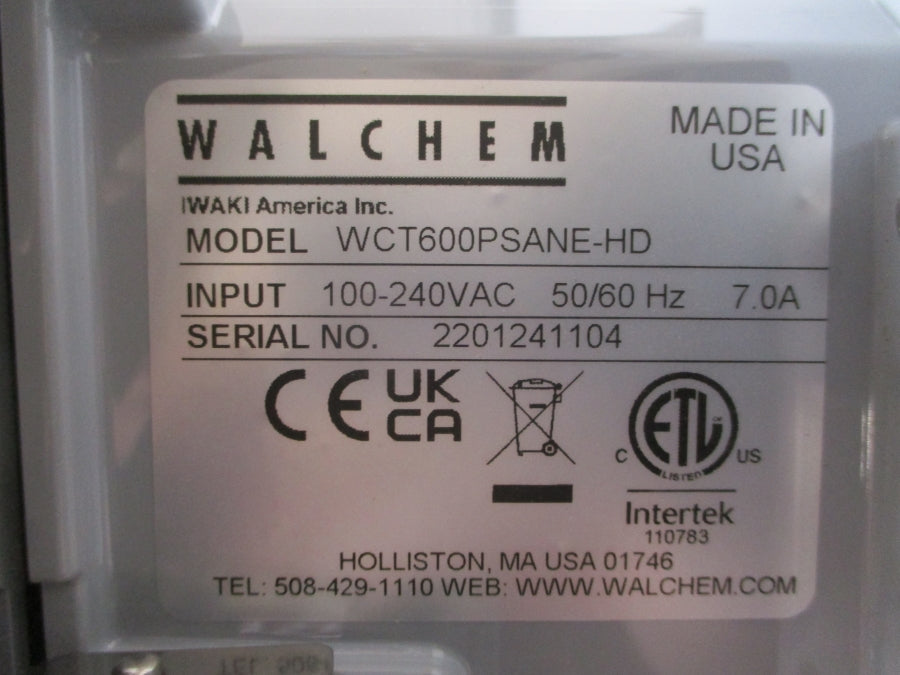 WALCHEM WCT600PSANE-HD 600 100-240VAC 7.0A (AS PICTURED) NSMP