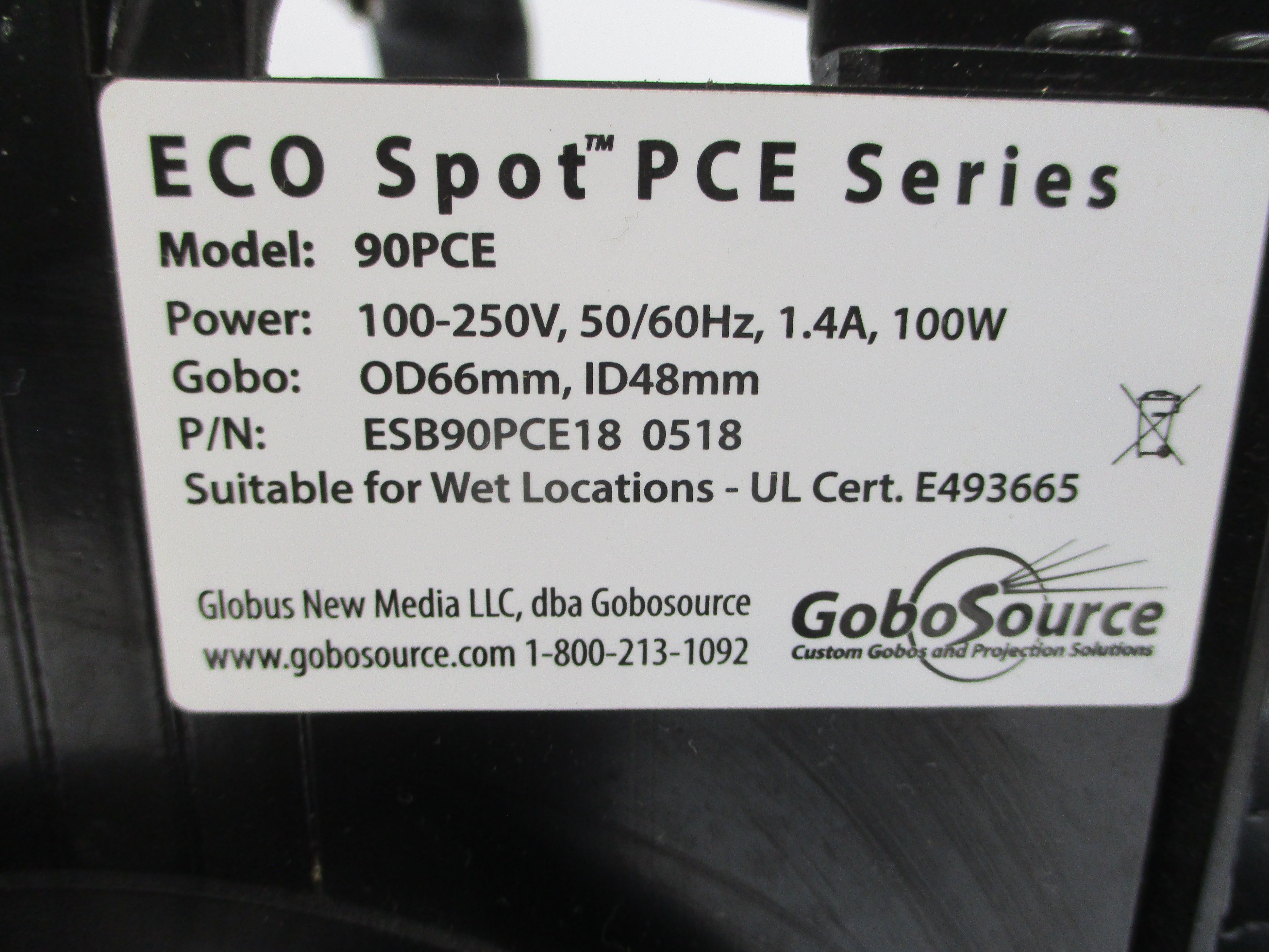 GOBO SOURCE 90PCE ESB90PCE180418 100-250V 1.4A NSNP