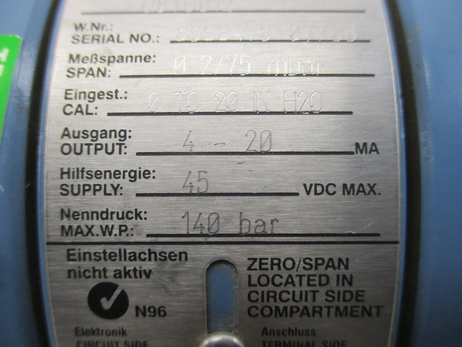 ROSEMOUNT 1151DP3S22R1M7P1Q4Q8TG012 45VDC NSNP