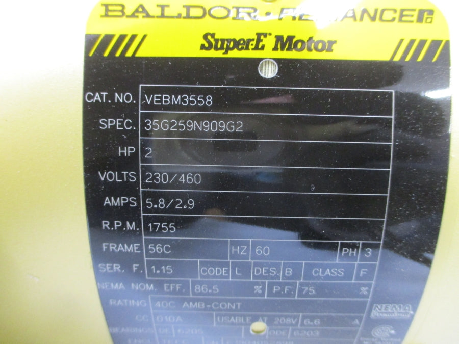 BALDOR VEBM3558 35G259N909G2 230/460V 5.8/2.9A NSMP