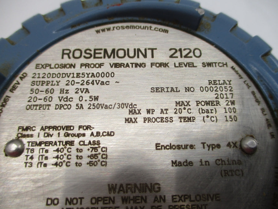ROSEMOUNT 2120D0DV1E5YA0000 20-264VAC 5A UNMP