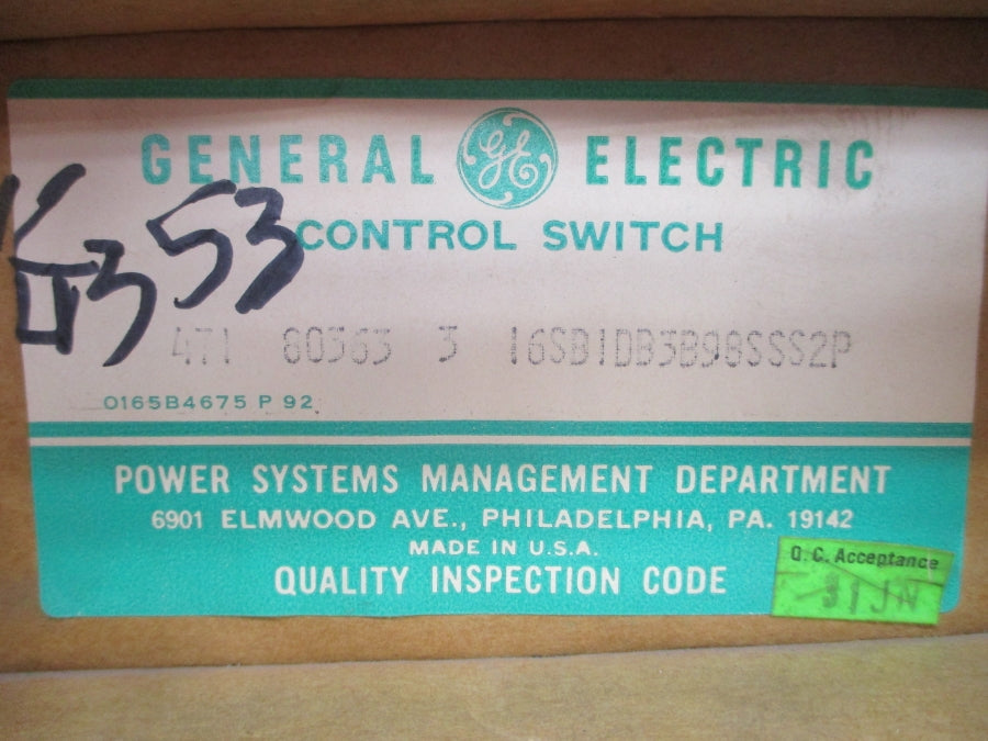 GENERAL ELECTRIC 16SB1DB3B98SSS2P NSFS