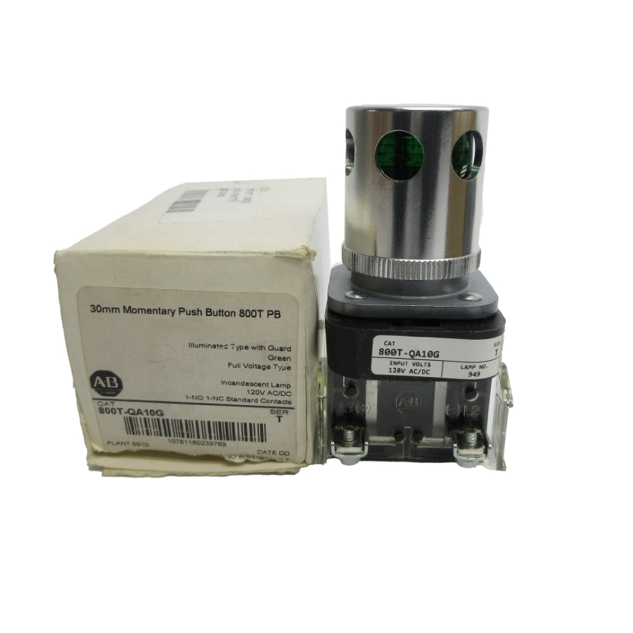 ALLEN BRADLEY 800T-QA10G SER. T 120VAC/DC (W/ GUARD) (WH) NSMP