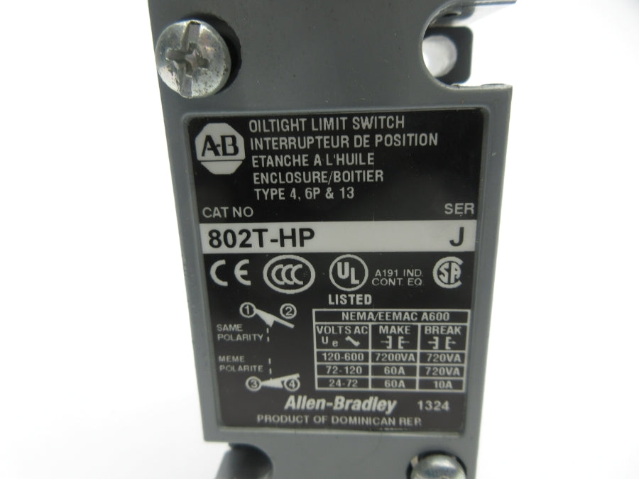 ALLEN BRADLEY 802T-HP SER. J 120-600VAC 60A NSNP
