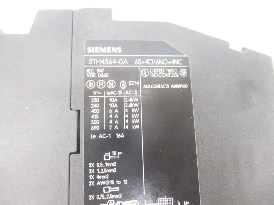 SIEMENS 3TH4364-0A 110/120V NSNP