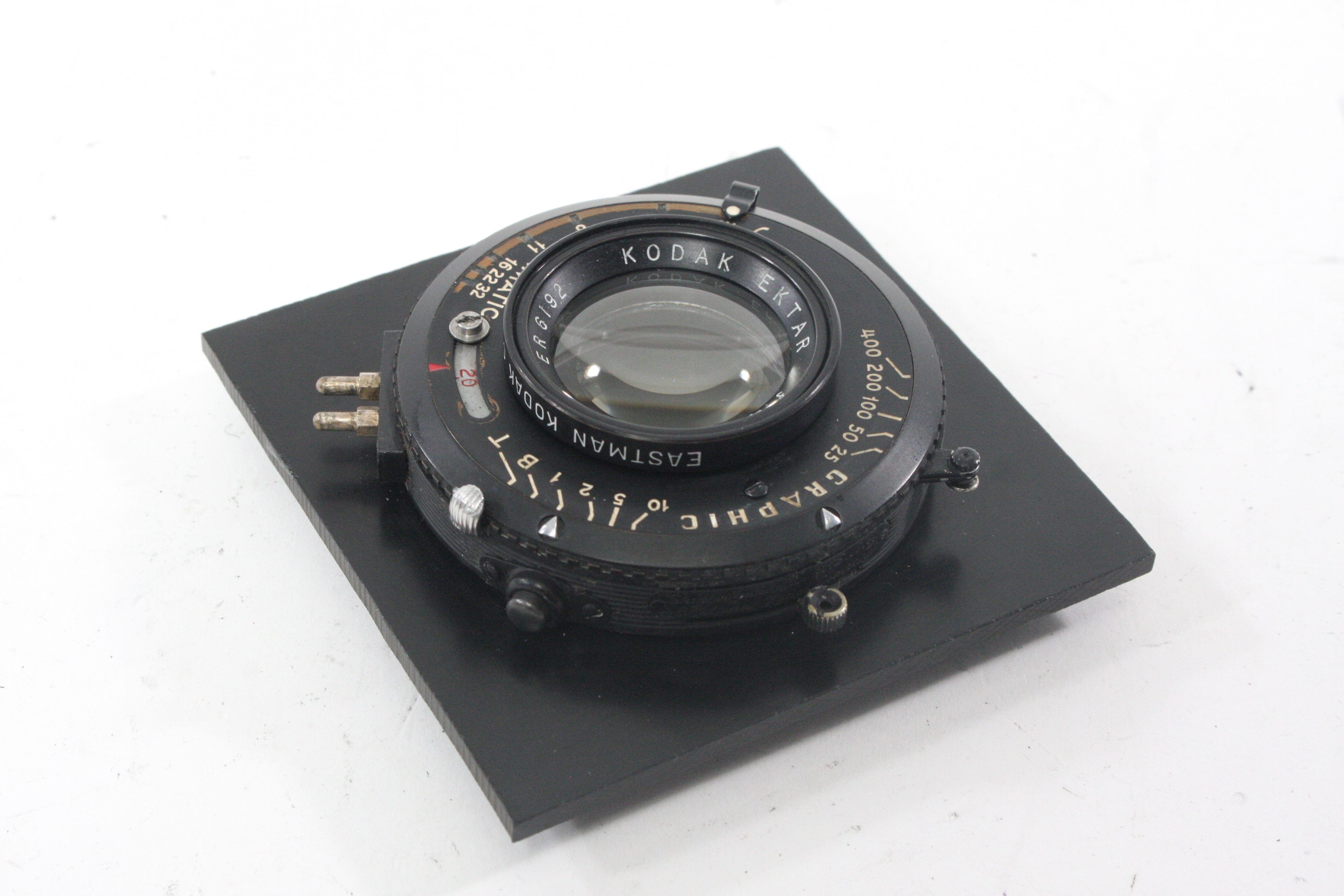 Kodak Ektar 127mm f/4.7 Lens with No. 2 Supermatic Shutter on 3.25x3.25 Lens Board