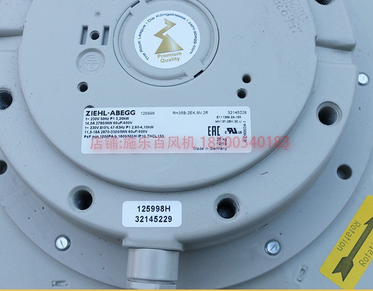 RH35B-2EK.6N.2R MK137-2EK.20.U  6SY7000-0AD05  ZIEHL-ABEGG centrifugal fan 1-230V 50HZ