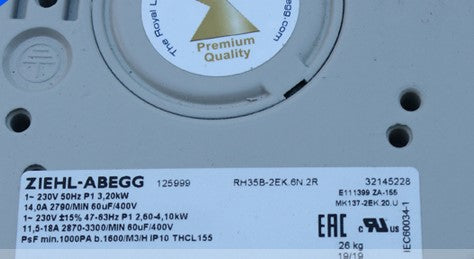 RH35B-2EK.6N.2R MK137-2EK.20.U  6SY7000-0AD05  ZIEHL-ABEGG centrifugal fan 1-230V 50HZ