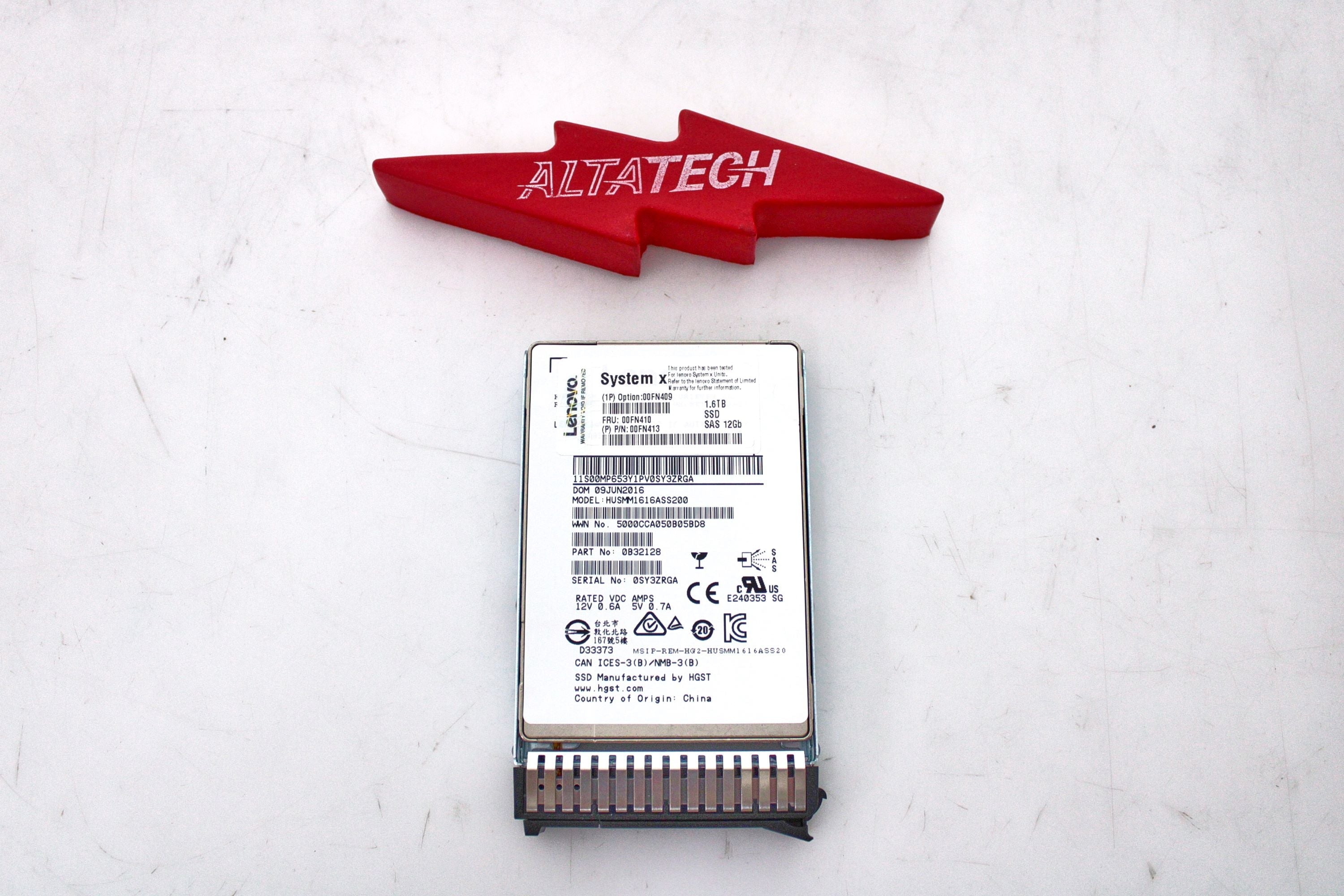 Lenovo 00FN410 1.6TB 12G SAS MLC G3HS SSD