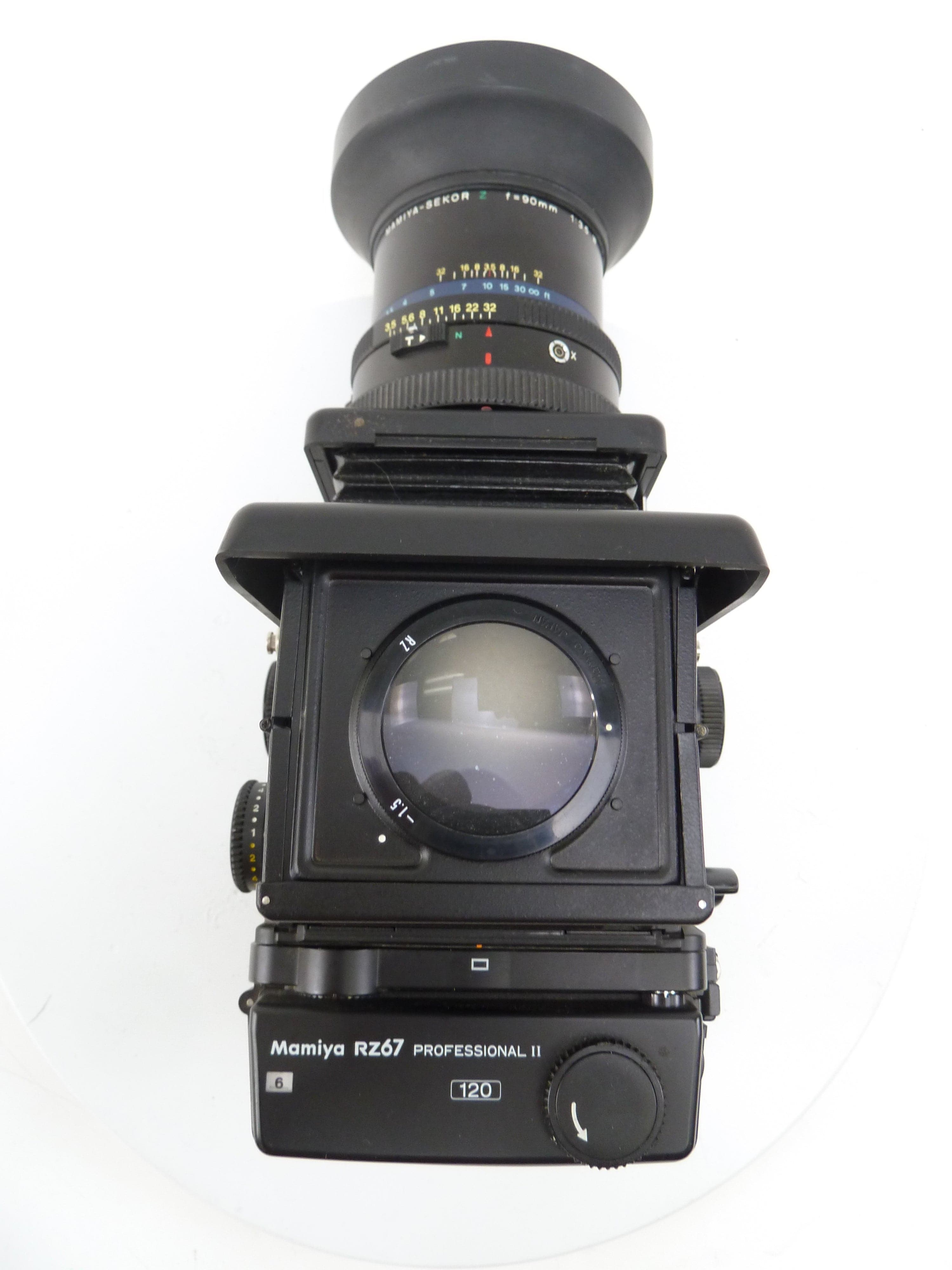 Mamiya RZ67 Pro II kit with 90MM F3.5 W Lens, 120 Pro II Back, and Waist Level Finder
