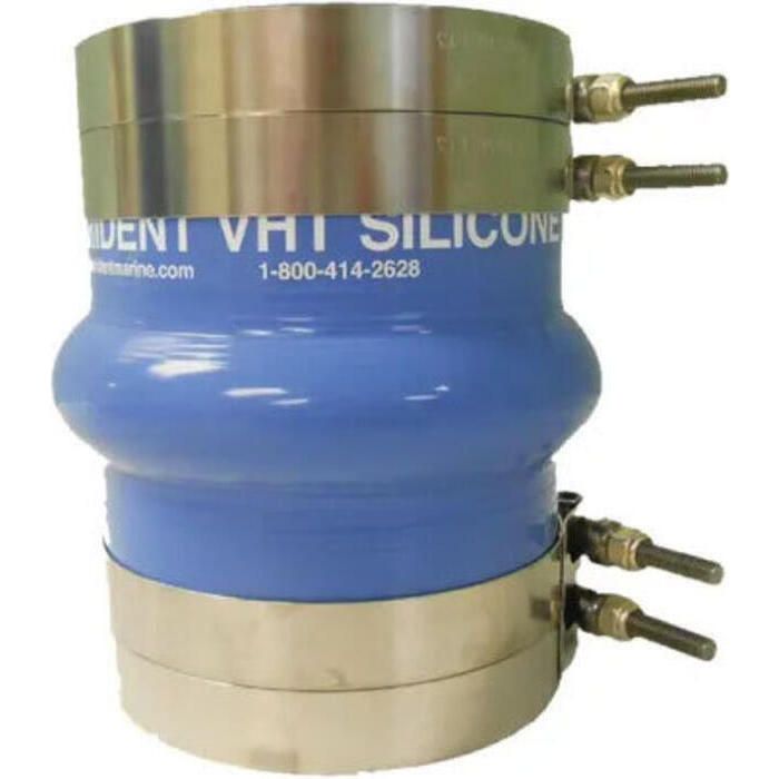 Trident Marine 270V3000-S/S Trident Blue Silicone "VHT" Single Hump Hose, w/T-Bolt Clamps, 3"
