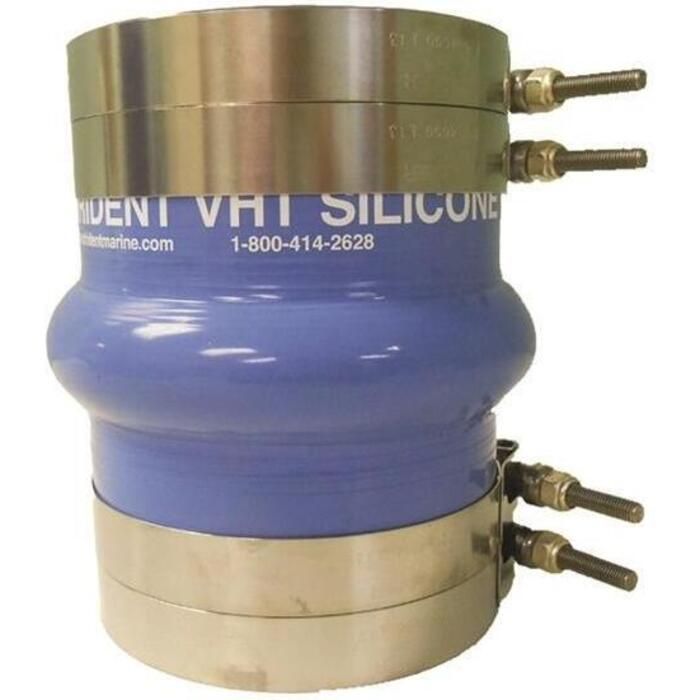 Trident Marine 272V3000-S/S Blue Silicone "VHT" Single Hump Hose w/T-Bolt Clamps, 3"