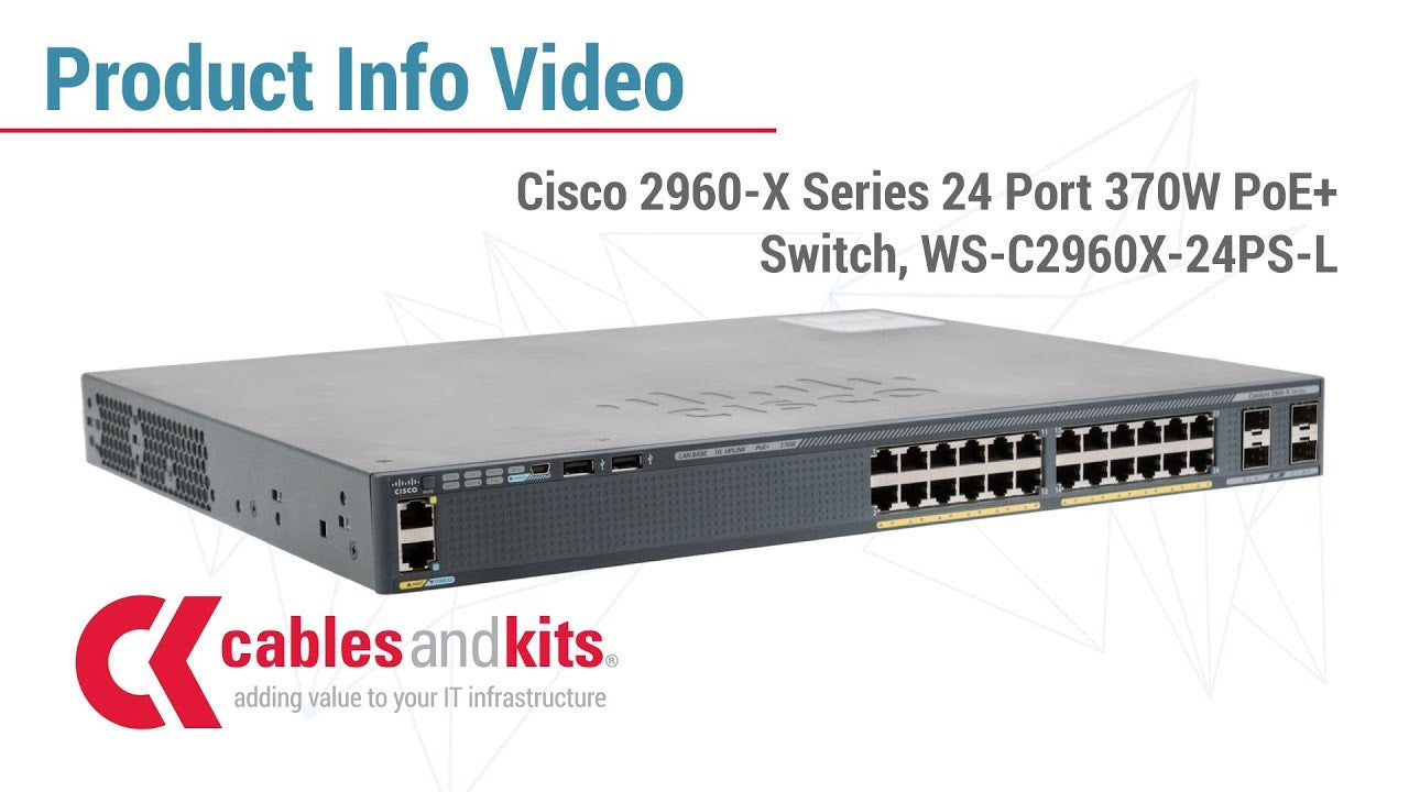 Cisco Catalyst 2960-X 24-Port Gigabit PoE+ Switch WS-C2960X-24PS-L Refurbished