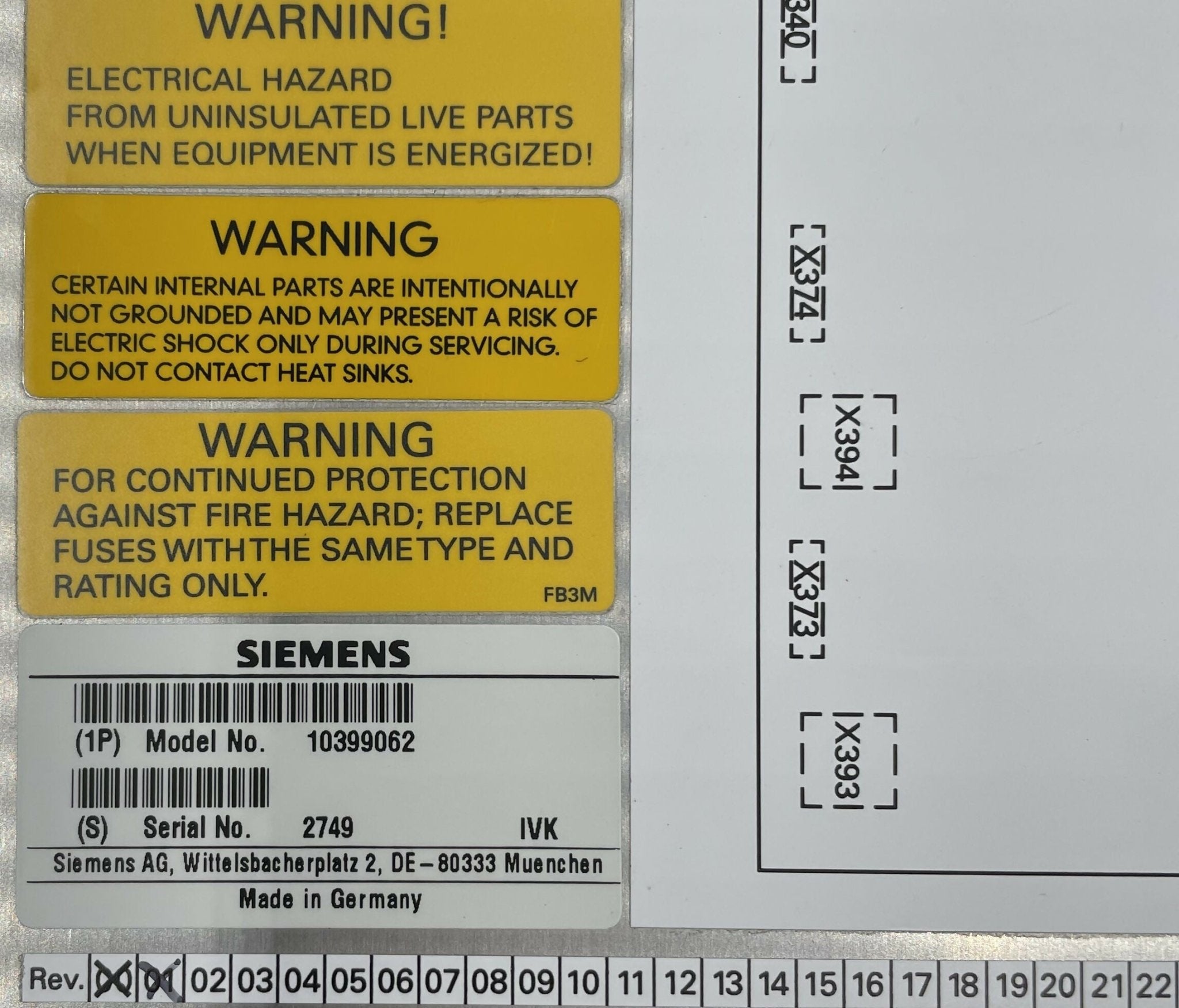 MCM4 TABLE (10399062 SIEMENS