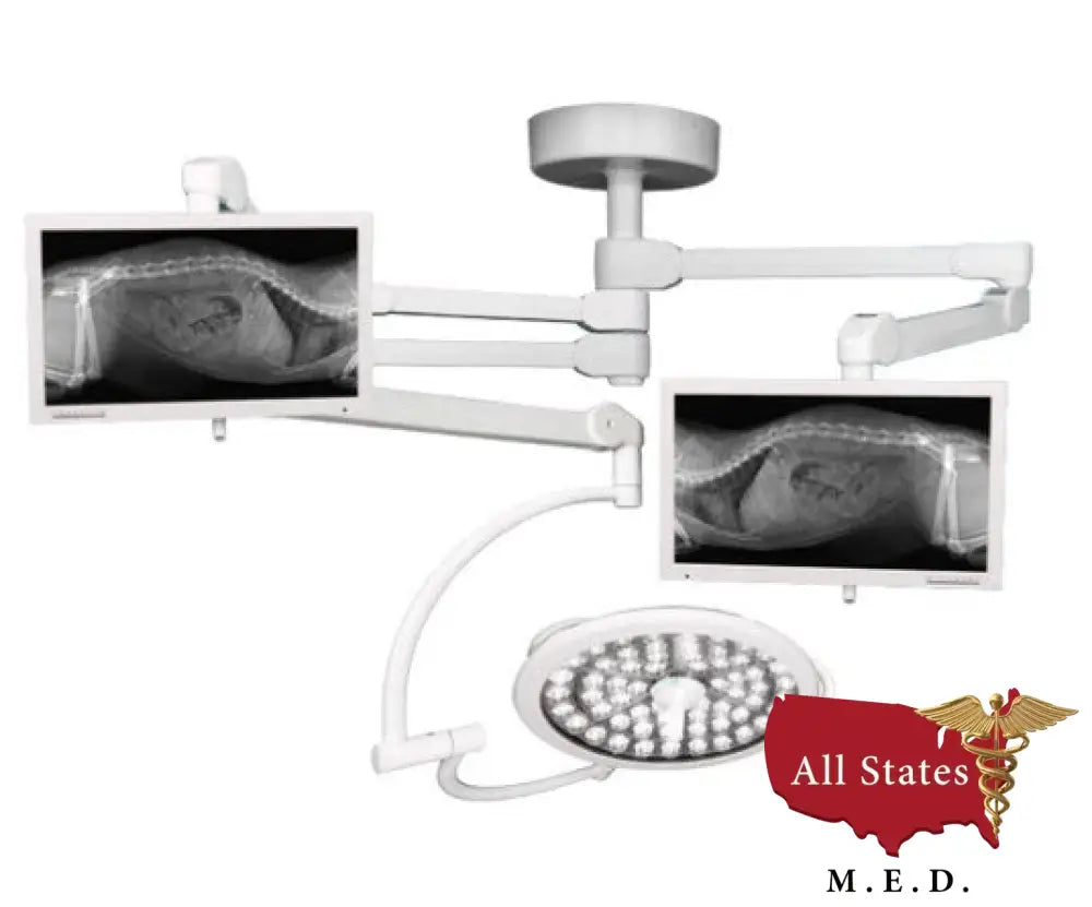 Medical Illumination System Two Trio One 130K Lux Light & Two Monitor Arm