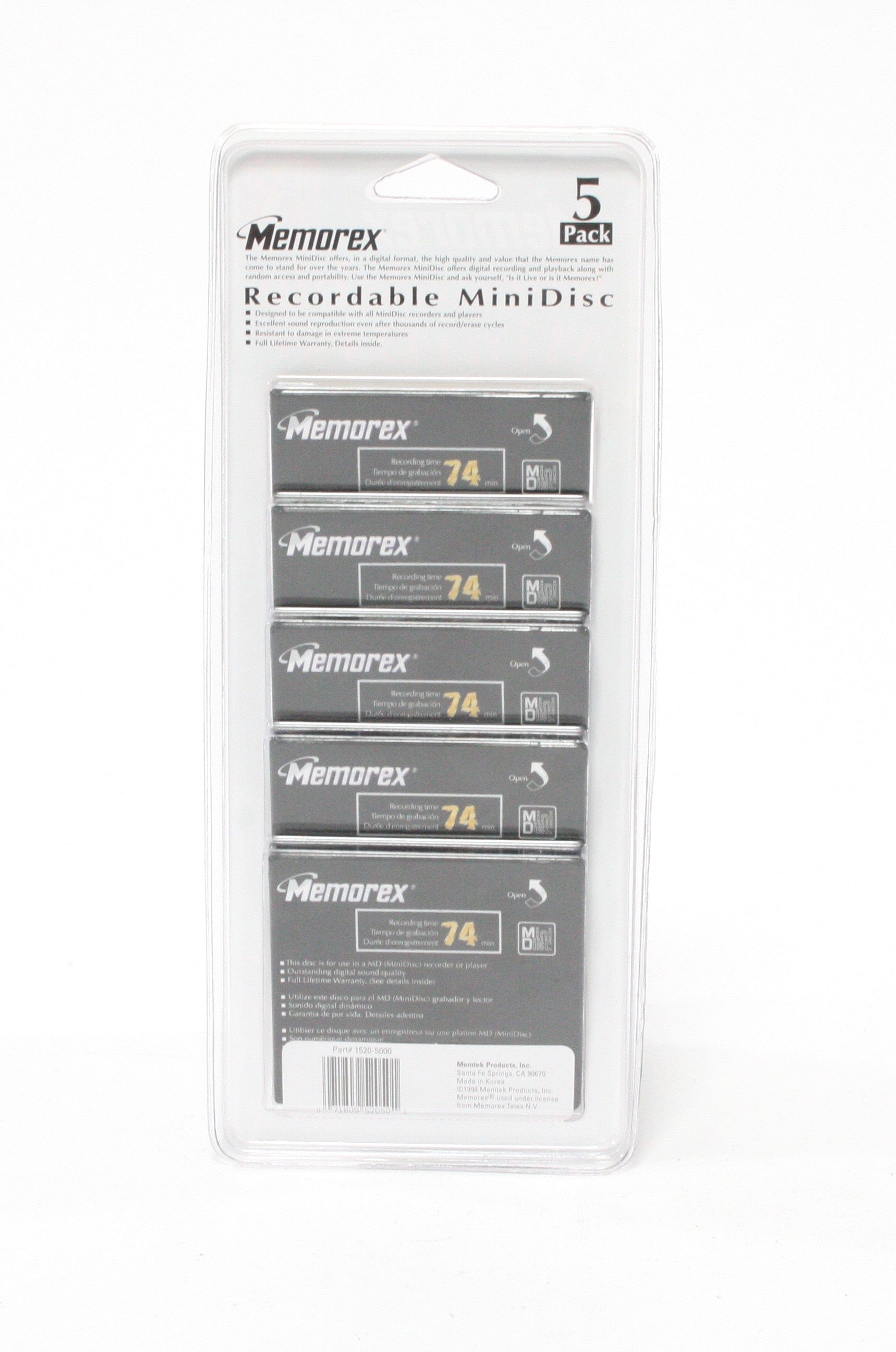 Memorex Recordable MiniDiscs (5 pack)  IN BOX