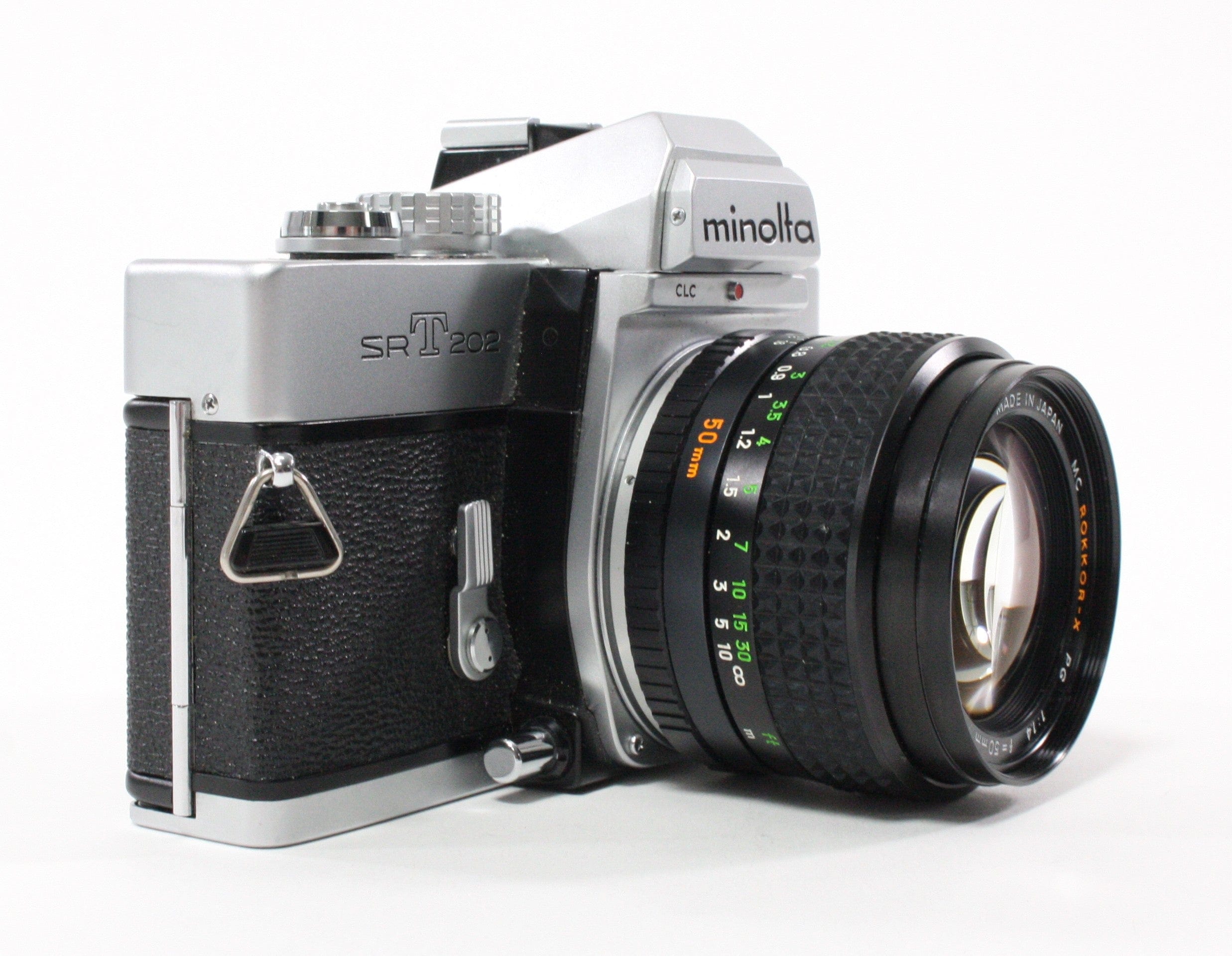 Minolta SRT202 SLR Camera w 50mm f/1.4 Rokkor-X Lens and Minolta ElectroFlash 280