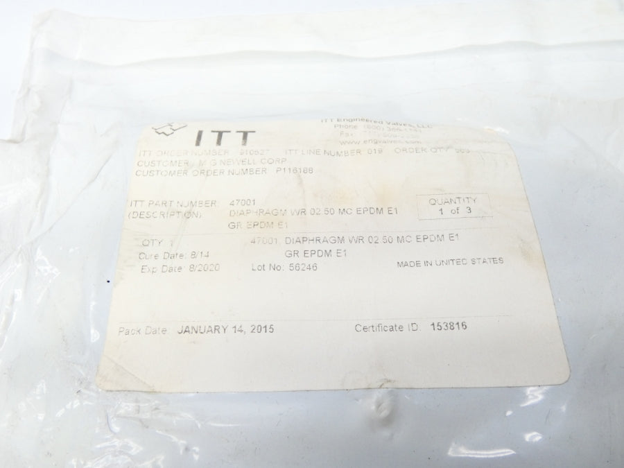 ITT 47001 WR02.50MCEPDME1 NSMP