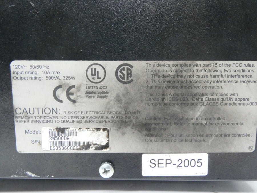 ALLEN BRADLEY RW500DR 1609-U500N SER. A 120V 10A (AS PICTURED) UNMP