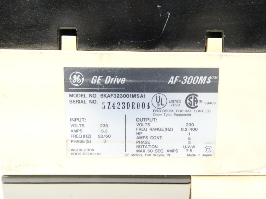 GENERAL ELECTRIC 6KAF323001M$A1 AF-300M$ 230V 5.3A UNMP