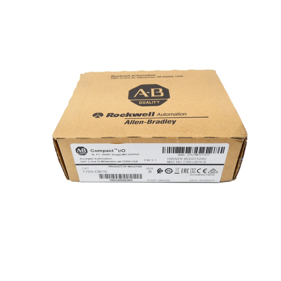 ALLEN BRADLEY 1769-OB16 SER. B F/W 3.1 VER. 02 24VDC DATE: 2023 NSFS