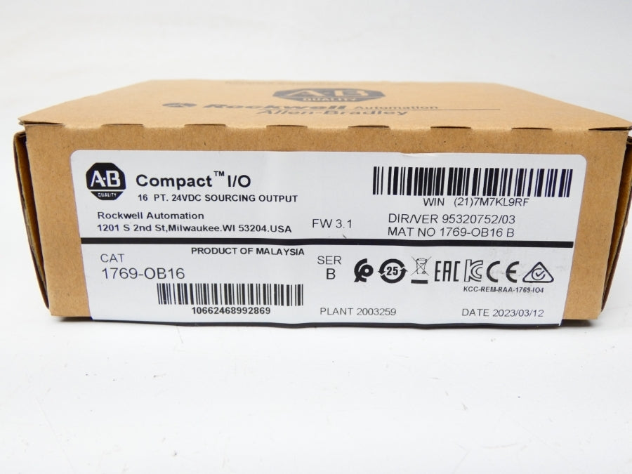 ALLEN BRADLEY 1769-OB16 SER. B F/W 3.1 VER. 03 24VDC 0.2A NSMP