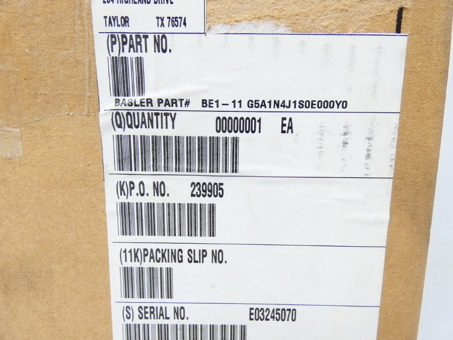 BASLER ELECTRIC BE1-11 G5A1N4J1S0E000 REV. BJ 48-125V NSMP