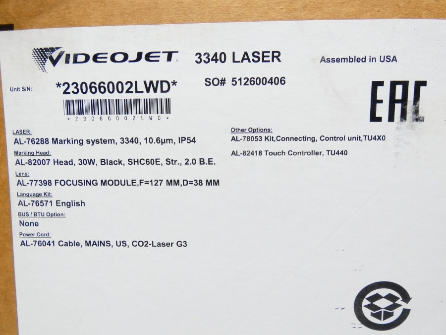 VIDEOJET 3340 AL-76288 100-240V 7-3A NSMP