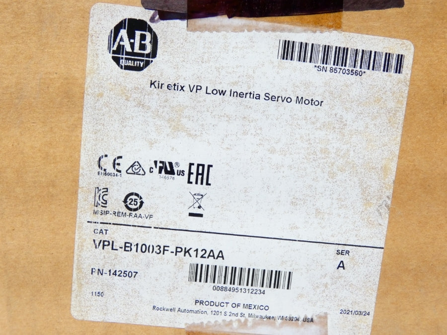 ALLEN BRADLEY VPL-B1003F-PK12AA SER. A DATE: 2021 NSFS
