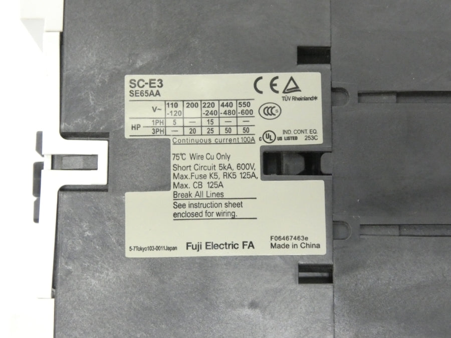 FUJI ELECTRIC SC-E3 SE65AA 415-440/440-480V 100A NSNP