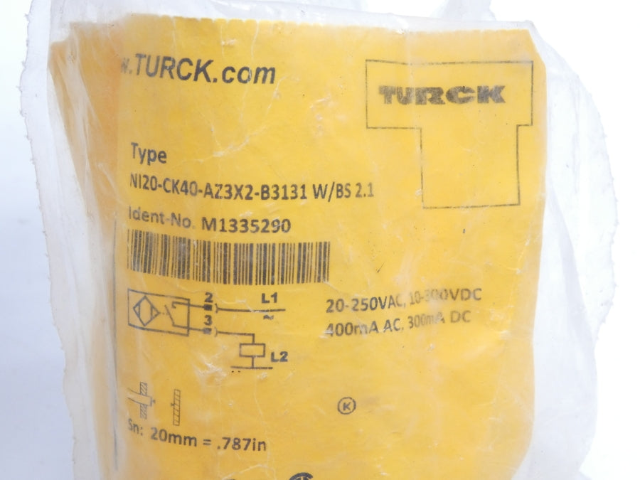 TURCK NI20-CK40-AZ3X2-B3131W/ BS2.1 M1335290 10-300VDC NSMP