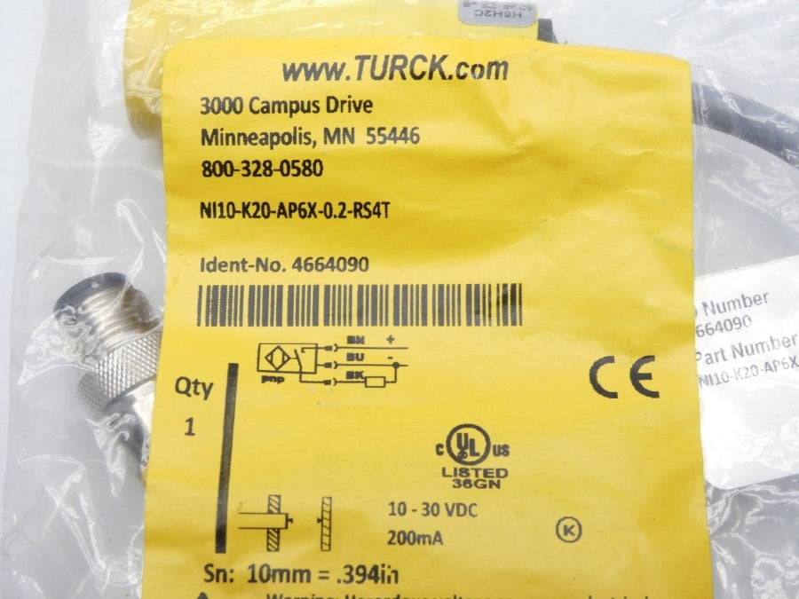 TURCK NI10-K20-AP6X-0.2-RS4T 4664090 10-30VDC NSMP