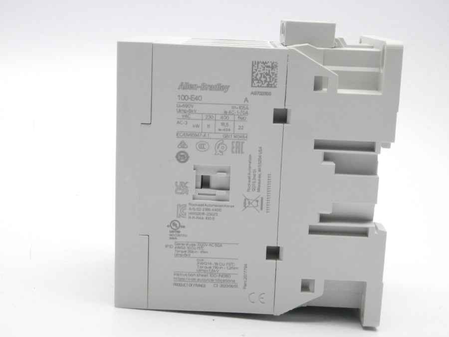 ALLEN BRADLEY 100-E40KJ400 SER. A 24-60VDC 70A (WH) NSMP