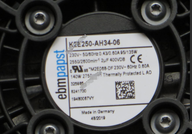 Ebmpapst K2E250-AH34-06 Cooling Fan AC230V 95/135W For Rittal Cabinet Filter Fan