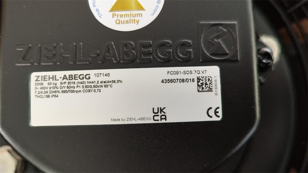 FC091-SDS.7Q.V7 ZIEHL-ABEGG Axial Fan 3~400V 3.6/2.5kW 7.2/4.3A 890/700rpm