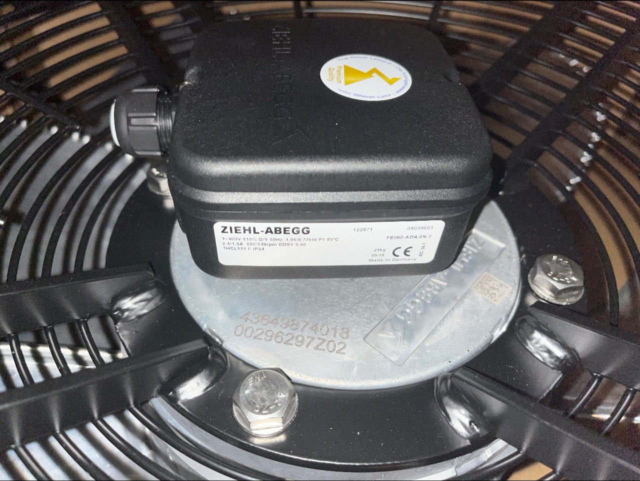 FE080-ADA.6N.2 ZIEHL-ABEGG Axial Fan 1.05/0.77kW  | 3~400V | 680/530 RPM
