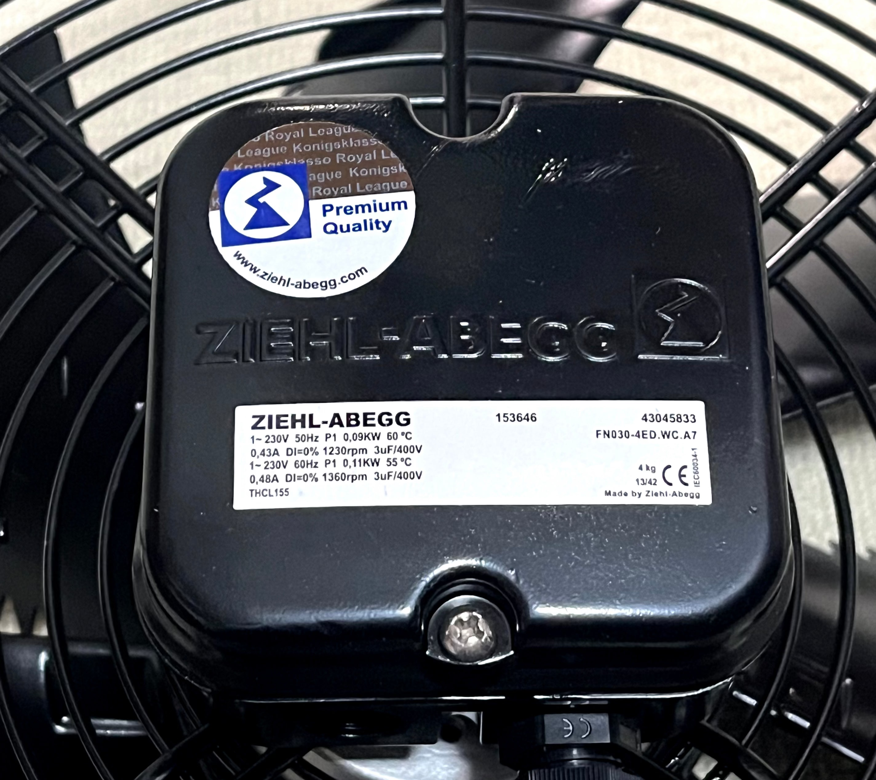 FN030-4ED.WC.A7 ZIEHL-ABEGG Axial Fan 0.09kW 230/V 0.42A 1330rpm | Article 153646
