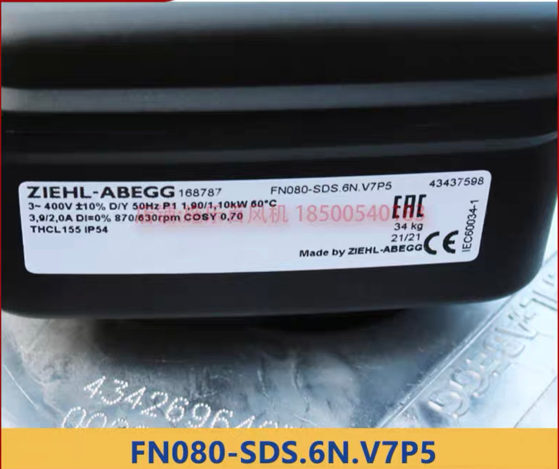 FN080-SDS.6N.V7  ZIEHL-ABEGG Axial Fan 3~400V 2.1 /1.15kW 4.2/2.2 A