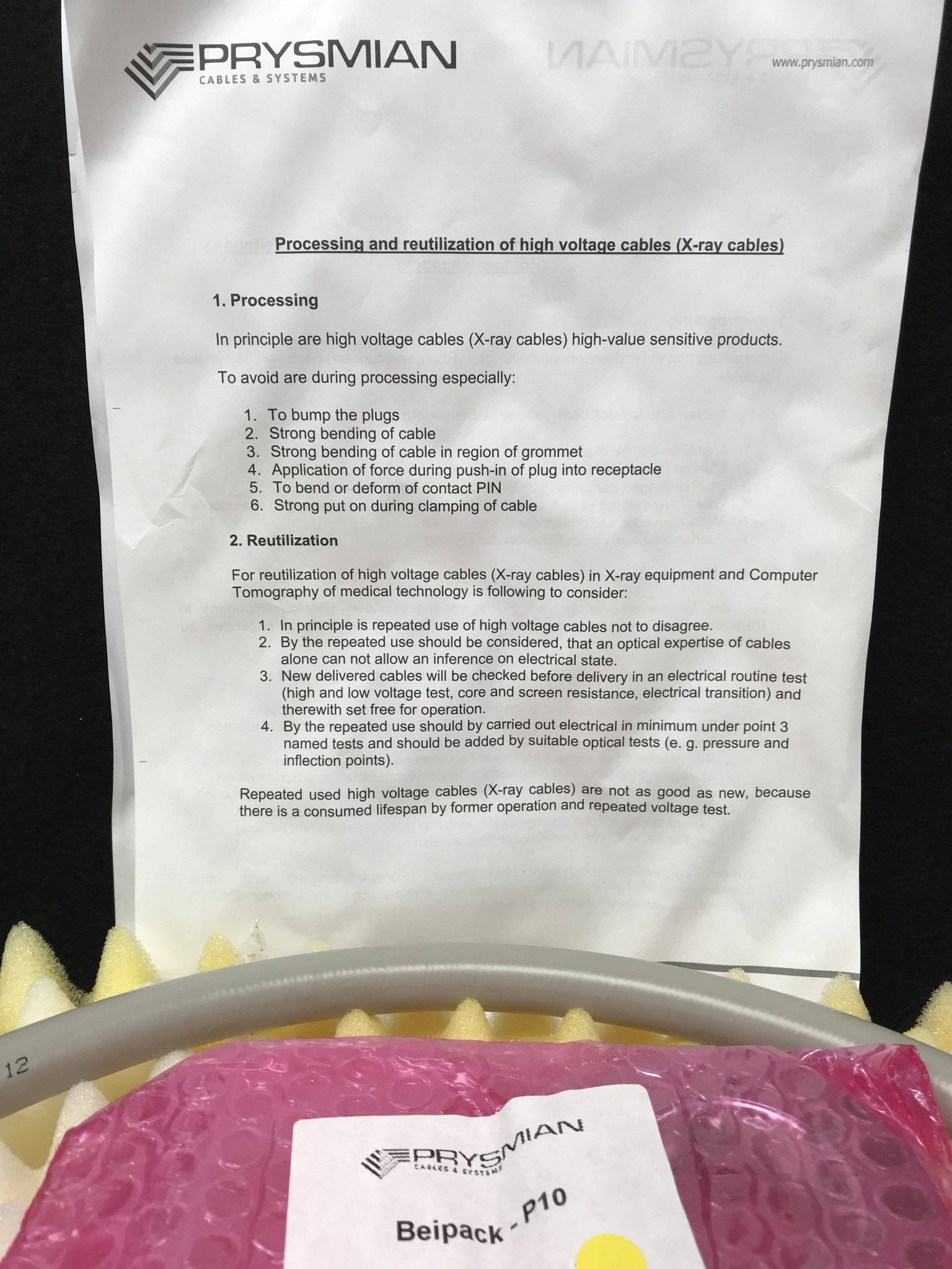 NEW HV Cables KV-W510 (03807919/3807919 SIEMENS