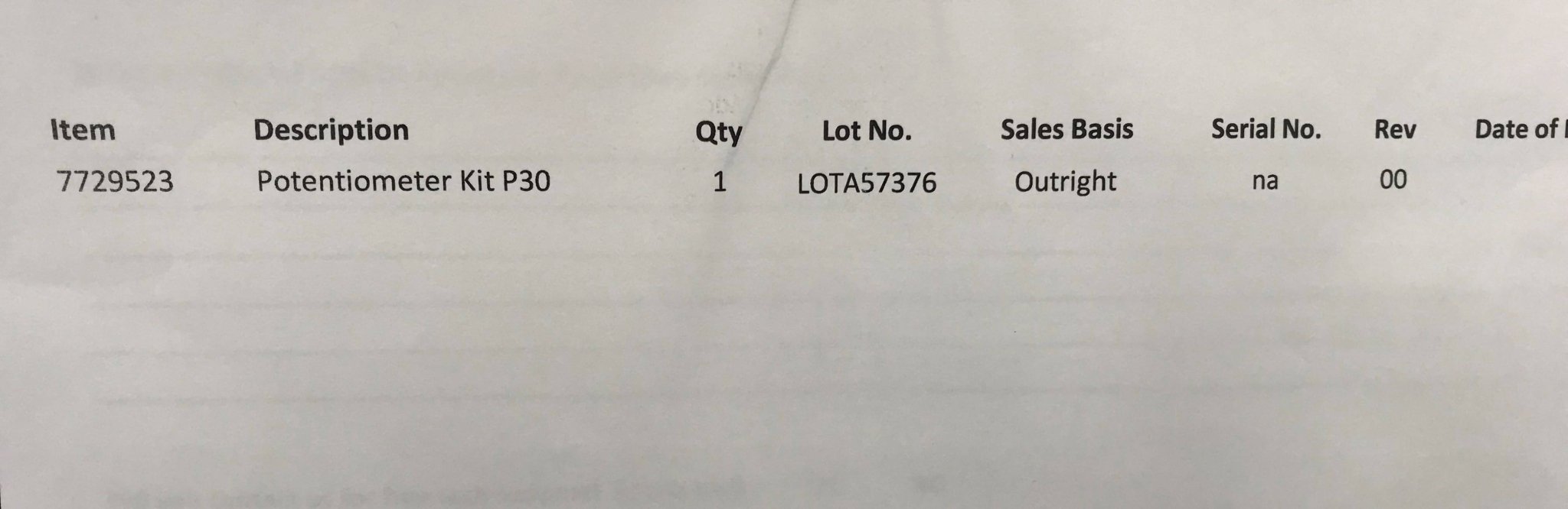 NEW Potentiometer Kit P30 (07729523 Siemens