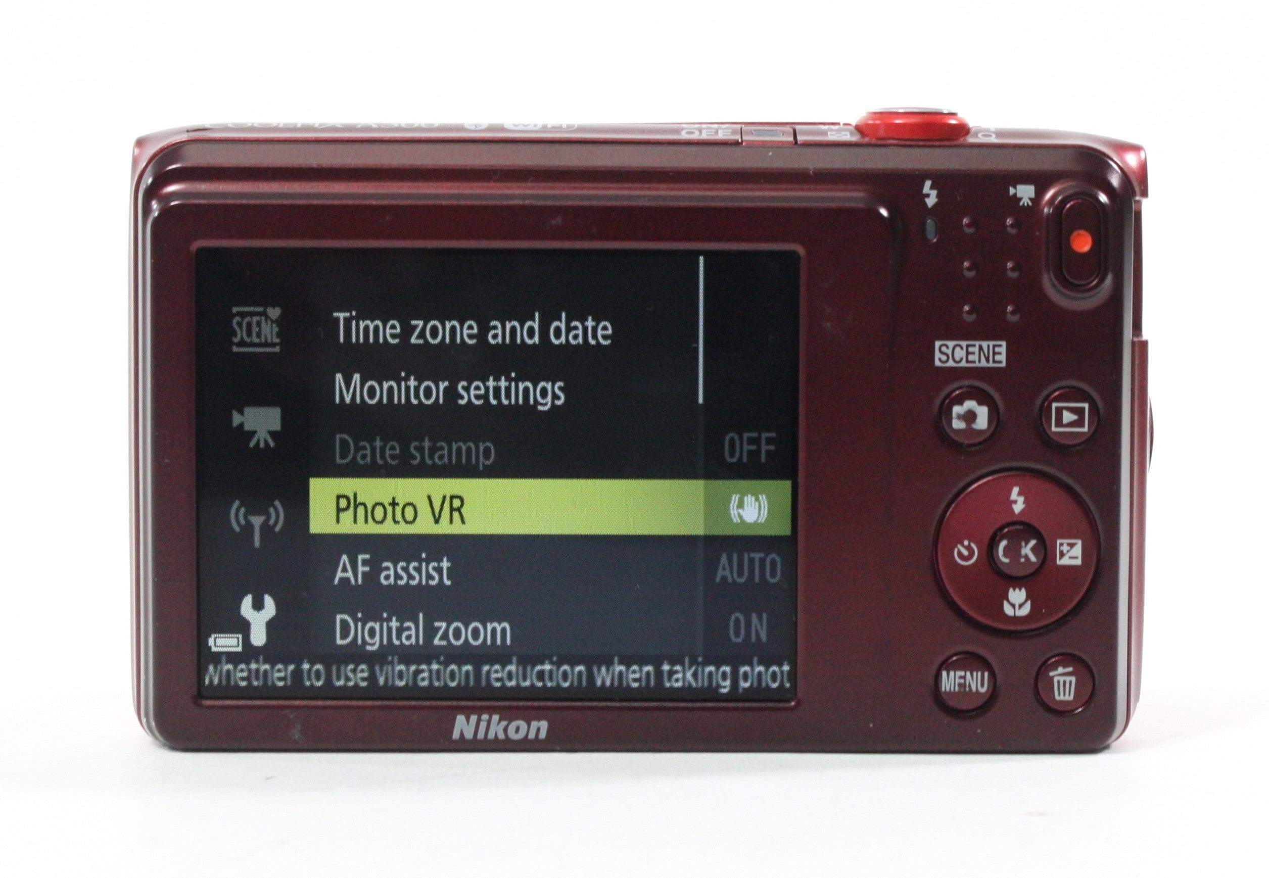 Nikon Coolpix A300 Digital Camera (Red) 8x Zoom 20.1mp