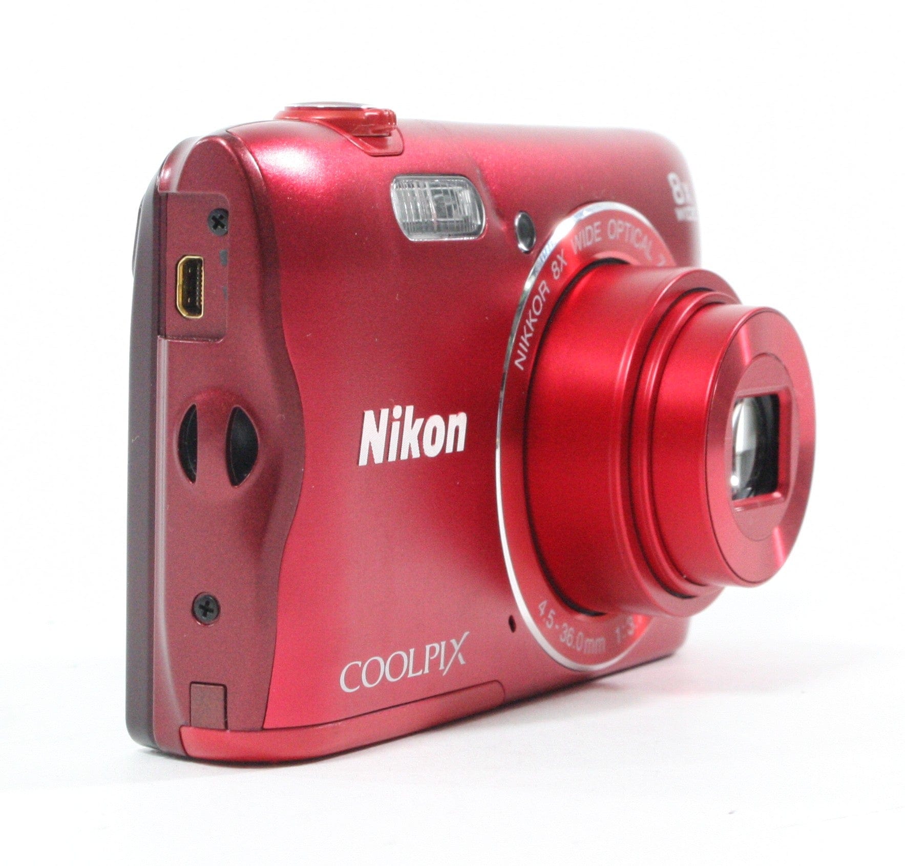 Nikon Coolpix A300 Digital Camera (Red) 8x Zoom 20.1mp