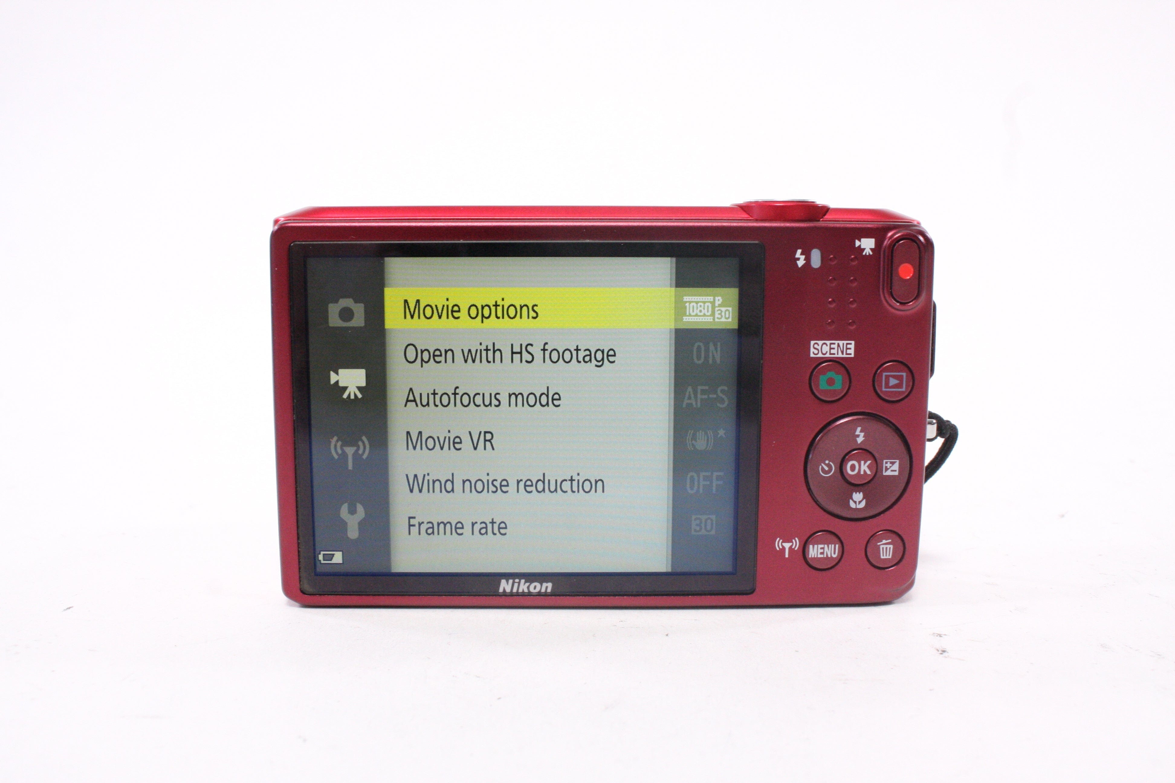Nikon Coolpix Digital Point-and-Shoot Camera 12x Zoom 16.0mp (Red)