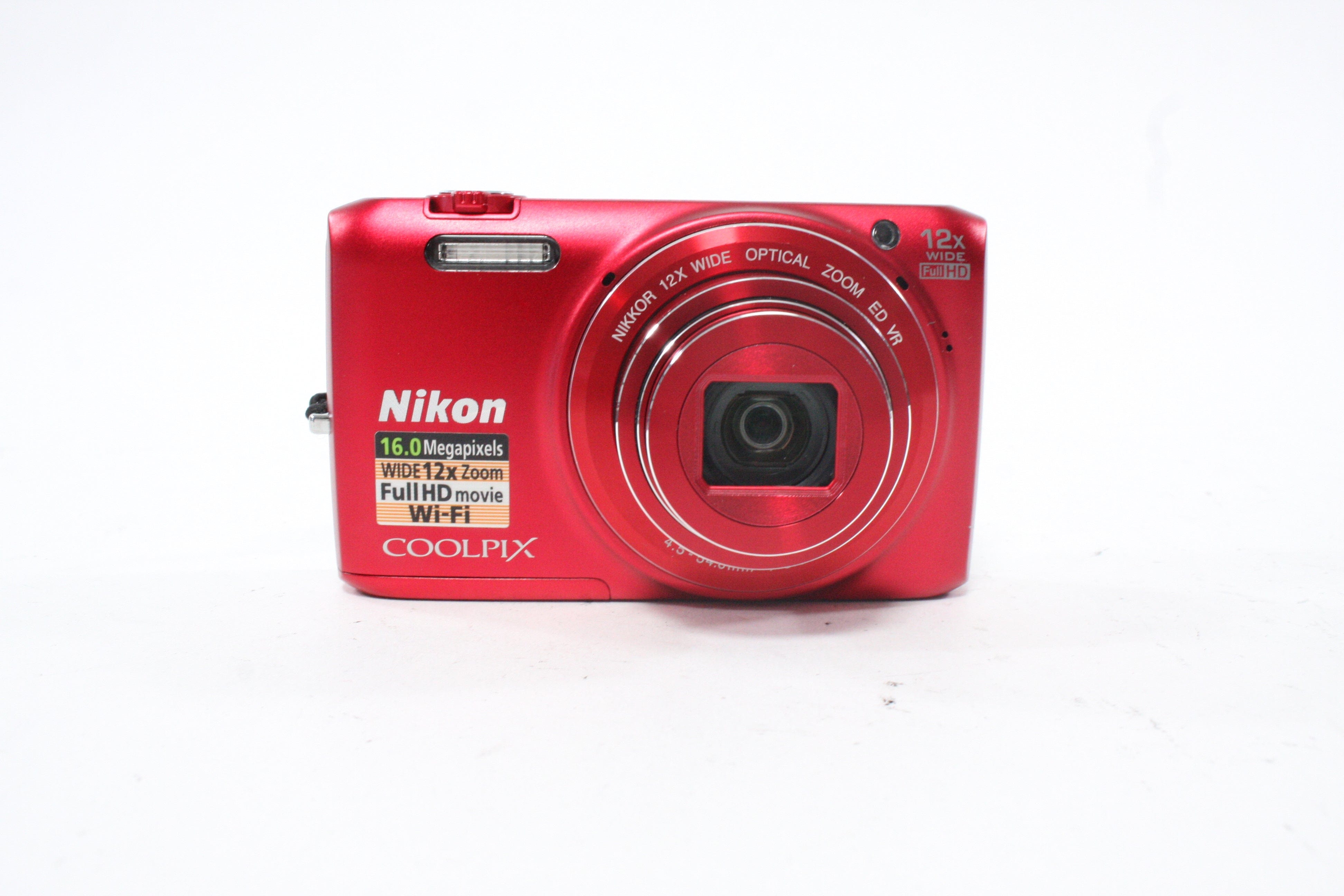Nikon Coolpix Digital Point-and-Shoot Camera 12x Zoom 16.0mp (Red)