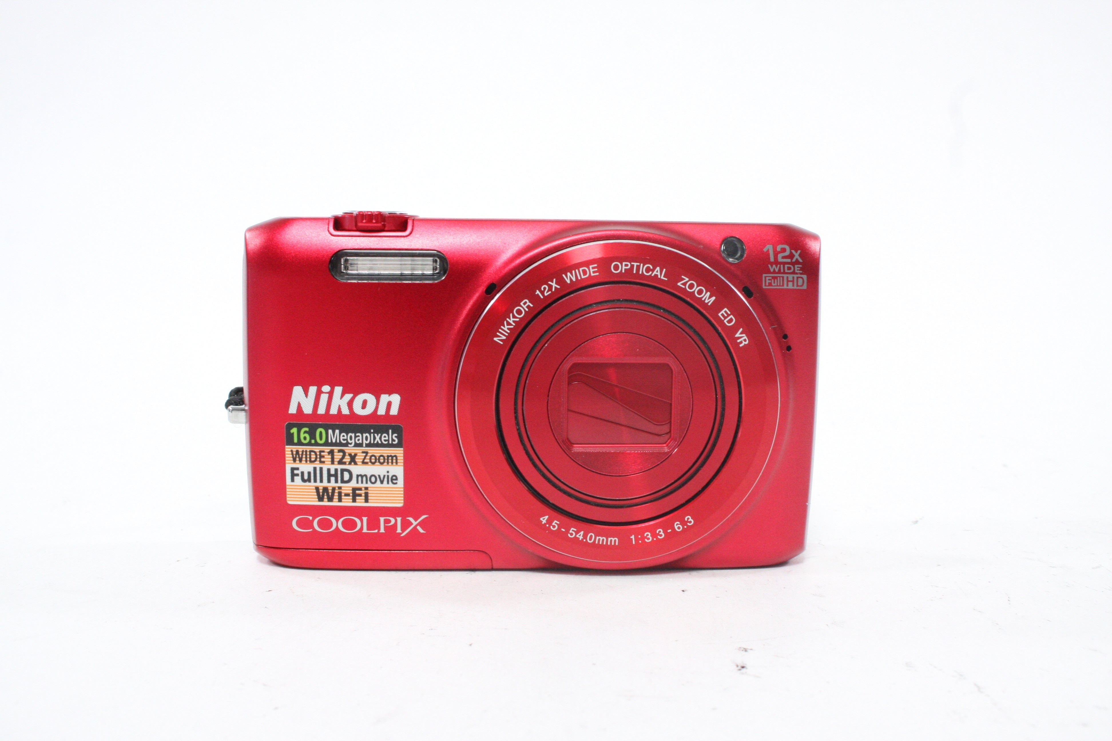 Nikon Coolpix Digital Point-and-Shoot Camera 12x Zoom 16.0mp (Red)