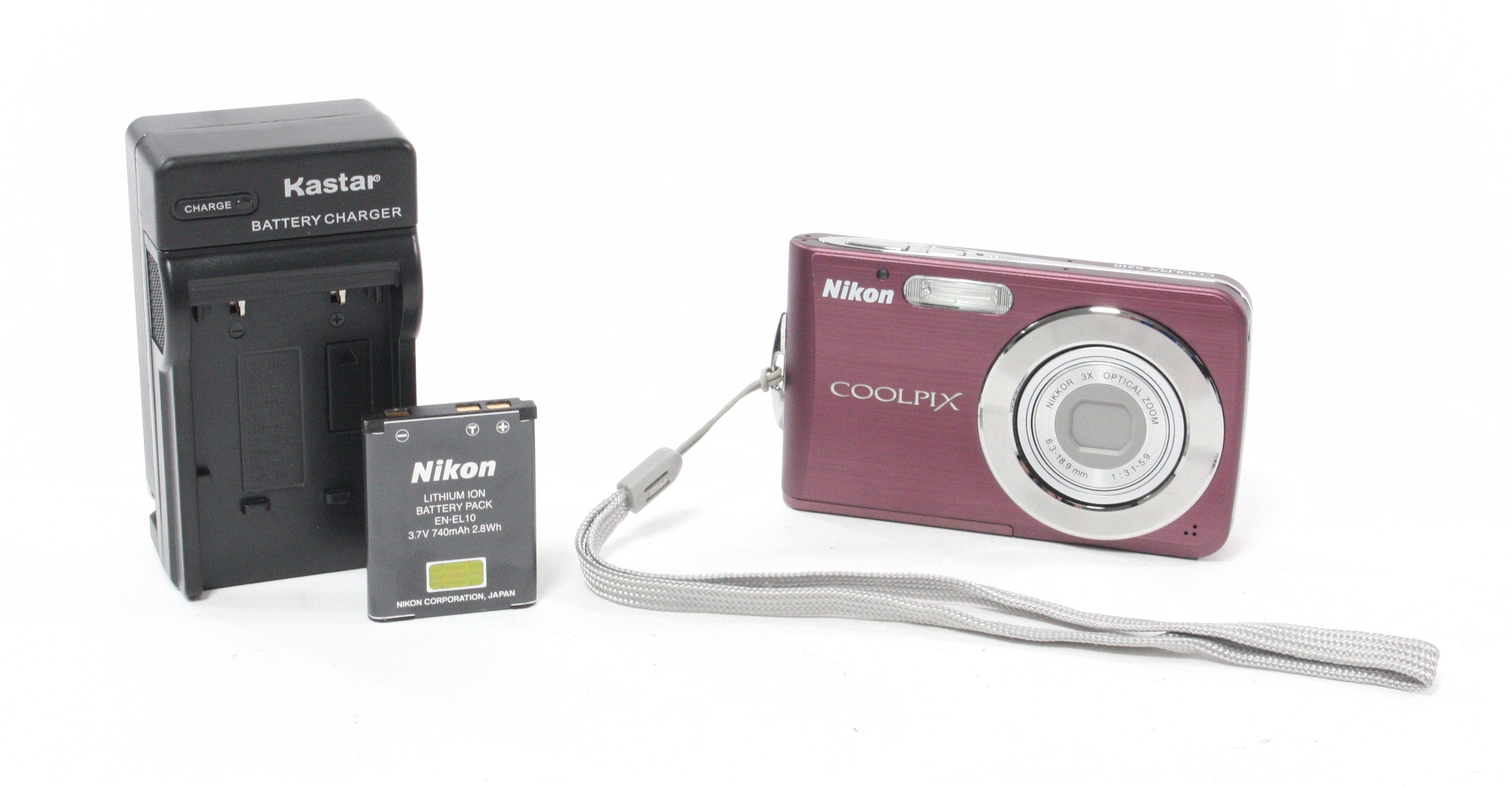 Nikon Coolpix S210 Digital Point-and-Shoot Camera 3x Zoom 8mp (Purple)