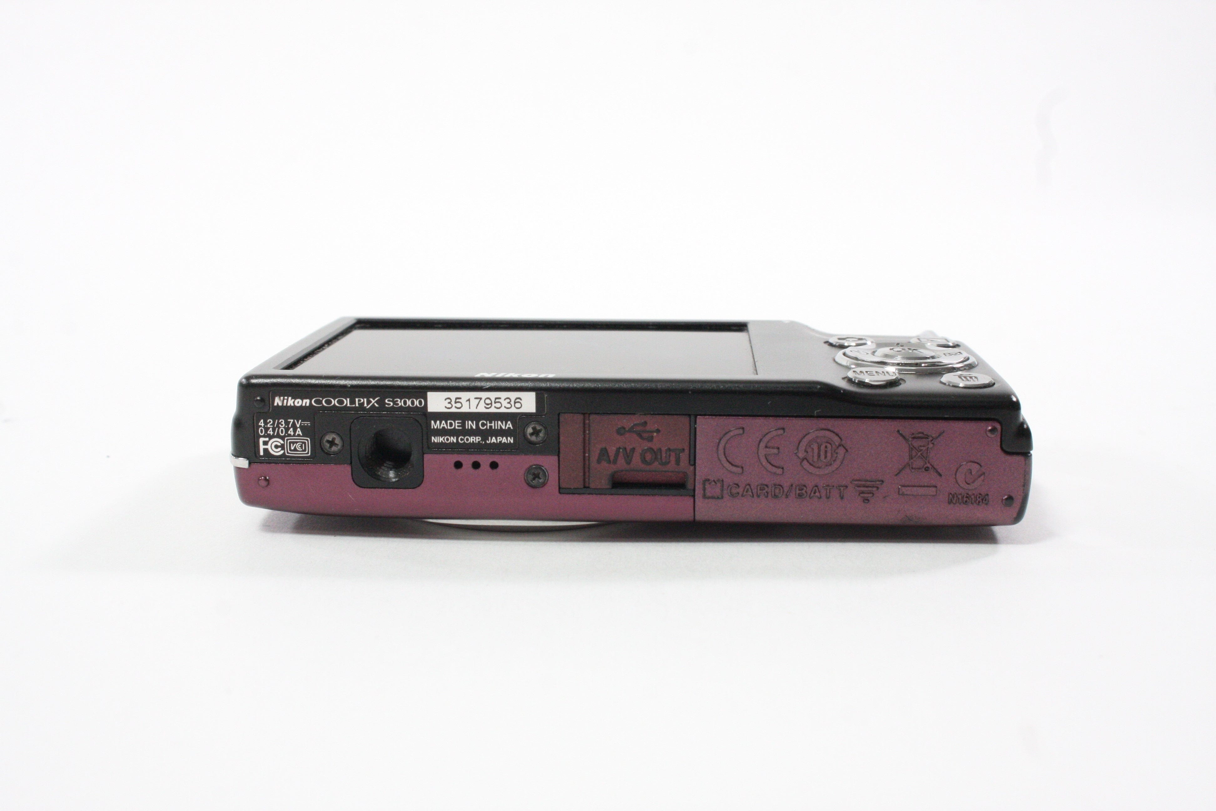 Nikon Coolpix S3000 Digital Point-and-Shoot Camera 4x Zoom 12mp (Purple) AS-IS