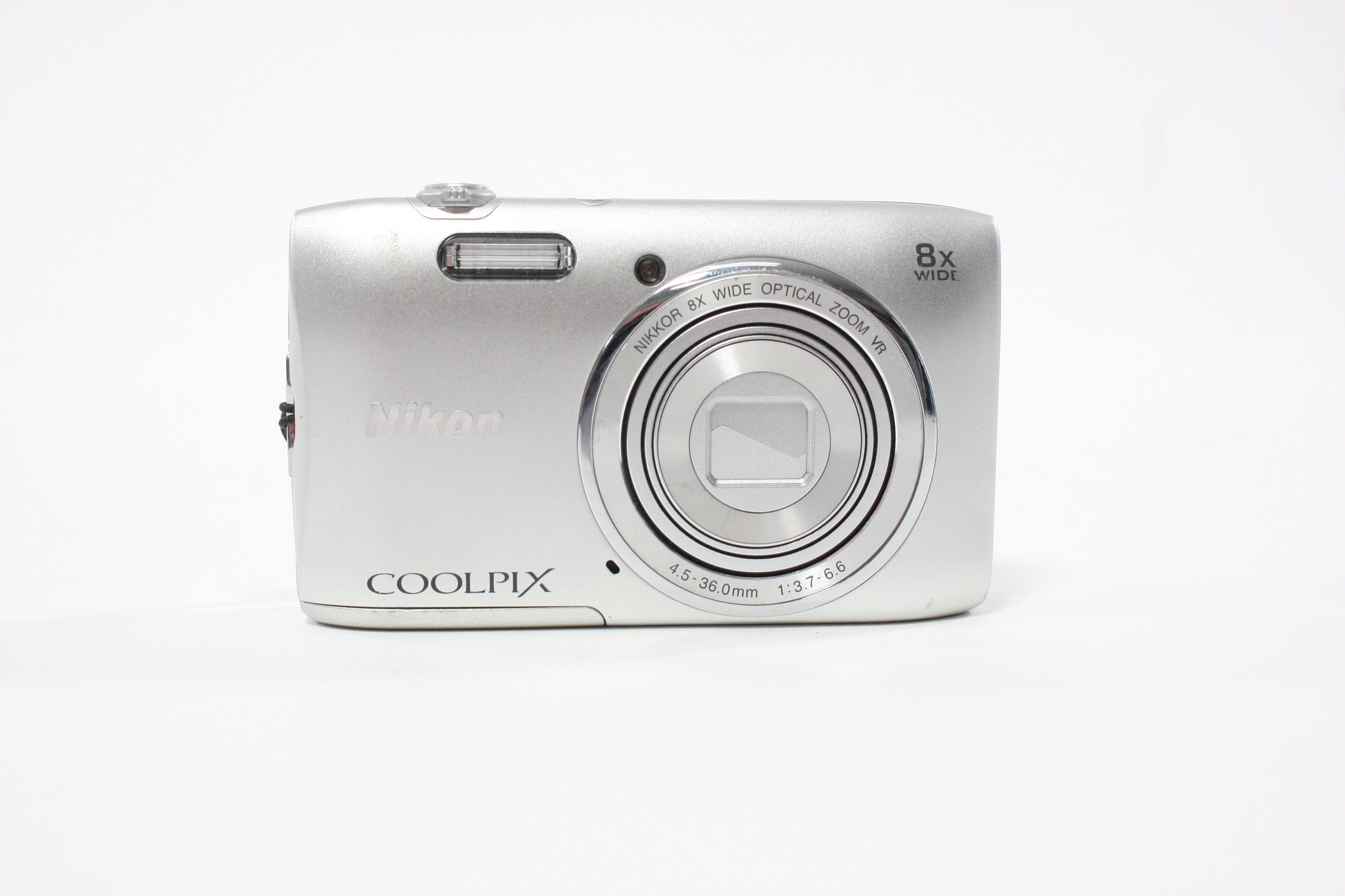 Nikon Coolpix S3600 Digital Camera 8x Zoom 20.1mp (Silver)