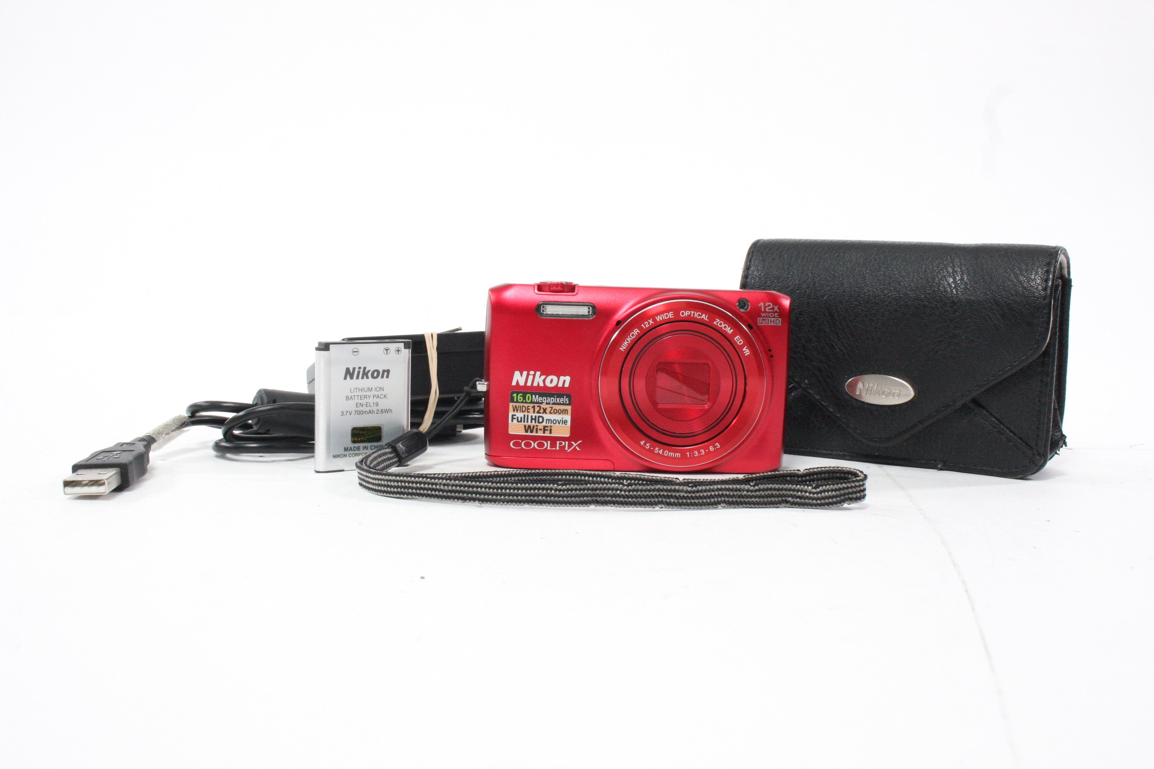 Nikon Coolpix S6800 Digital Point-and-Shoot Camera 12x Zoom 16.0mp (Red)
