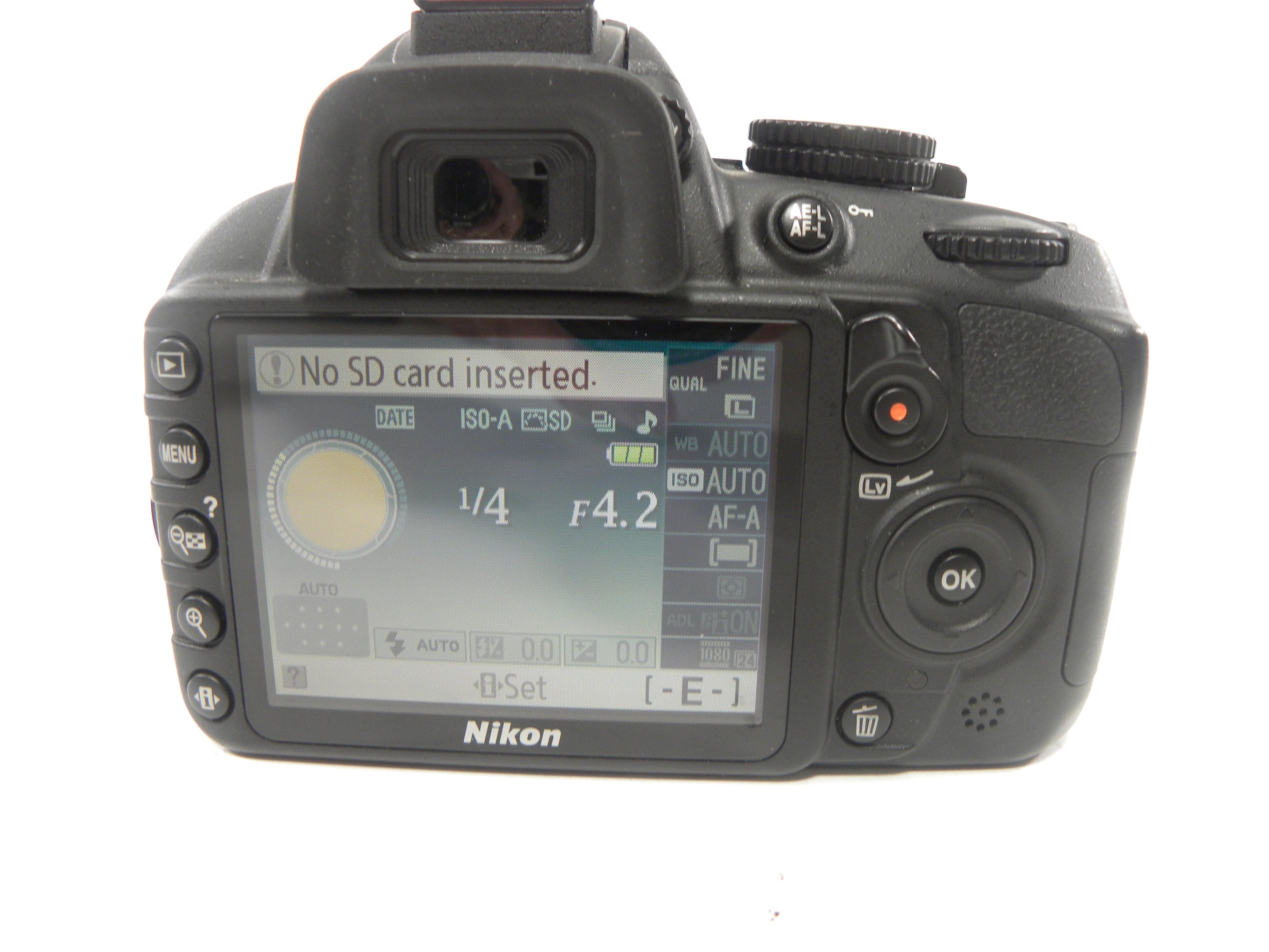 Nikon D3100 14.2mp Digital SLR w/AF-S 18-55 DX VR Shutter Ct. 5,751